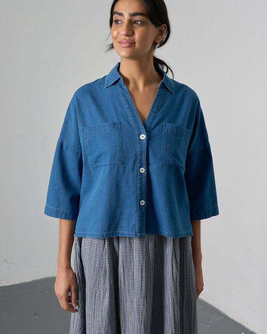 The 'Pure and Simple' - Denim Cotton Blouse