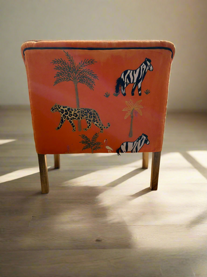 Orange Embroidered Armchair