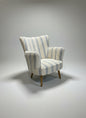 Blue and White Tufted Chair