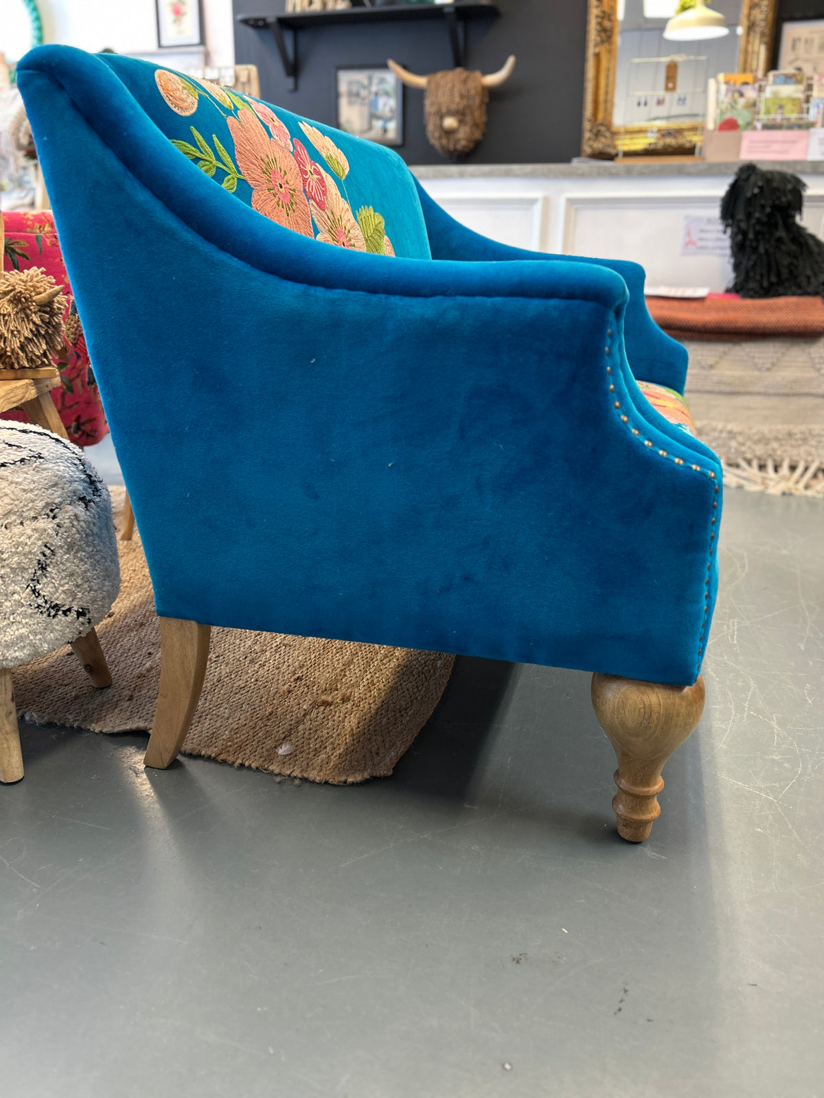 Azure embroidered Sofa