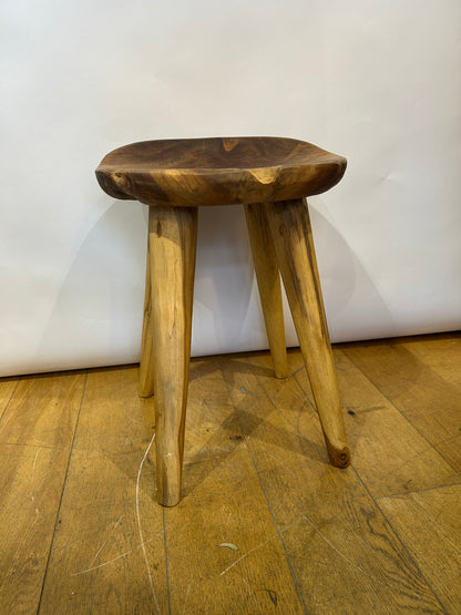 Teak Root curved stool