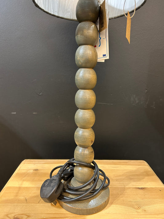 Wooden Lamp with Grey shade