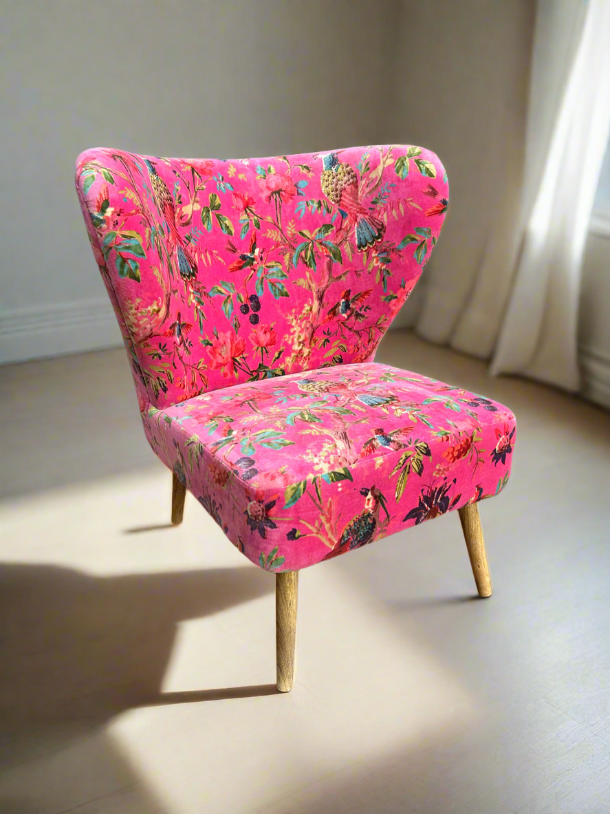Fuchsia Pink Velvet Chair
