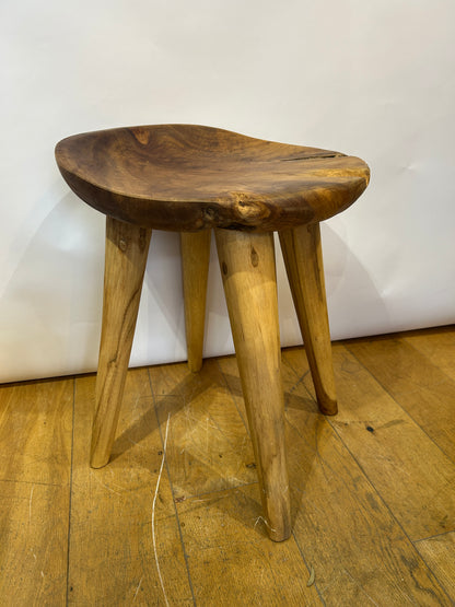 Teak Root curved stool