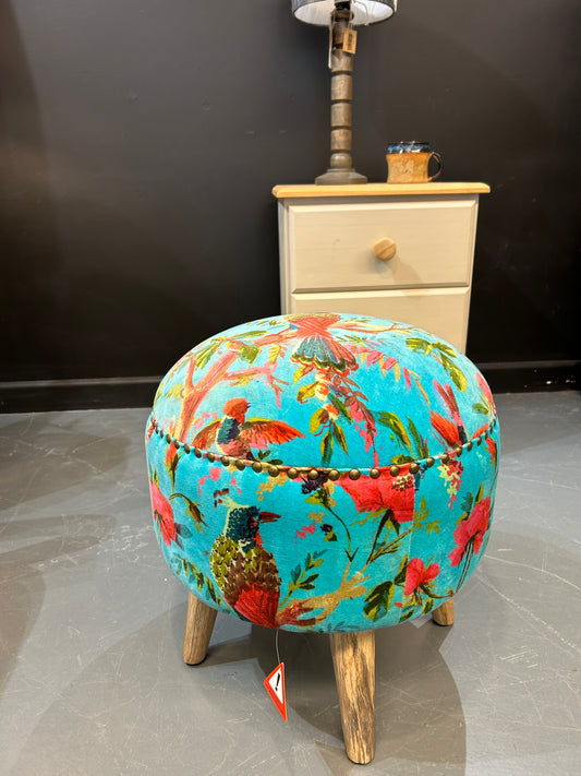 Paradise Teal Footstool