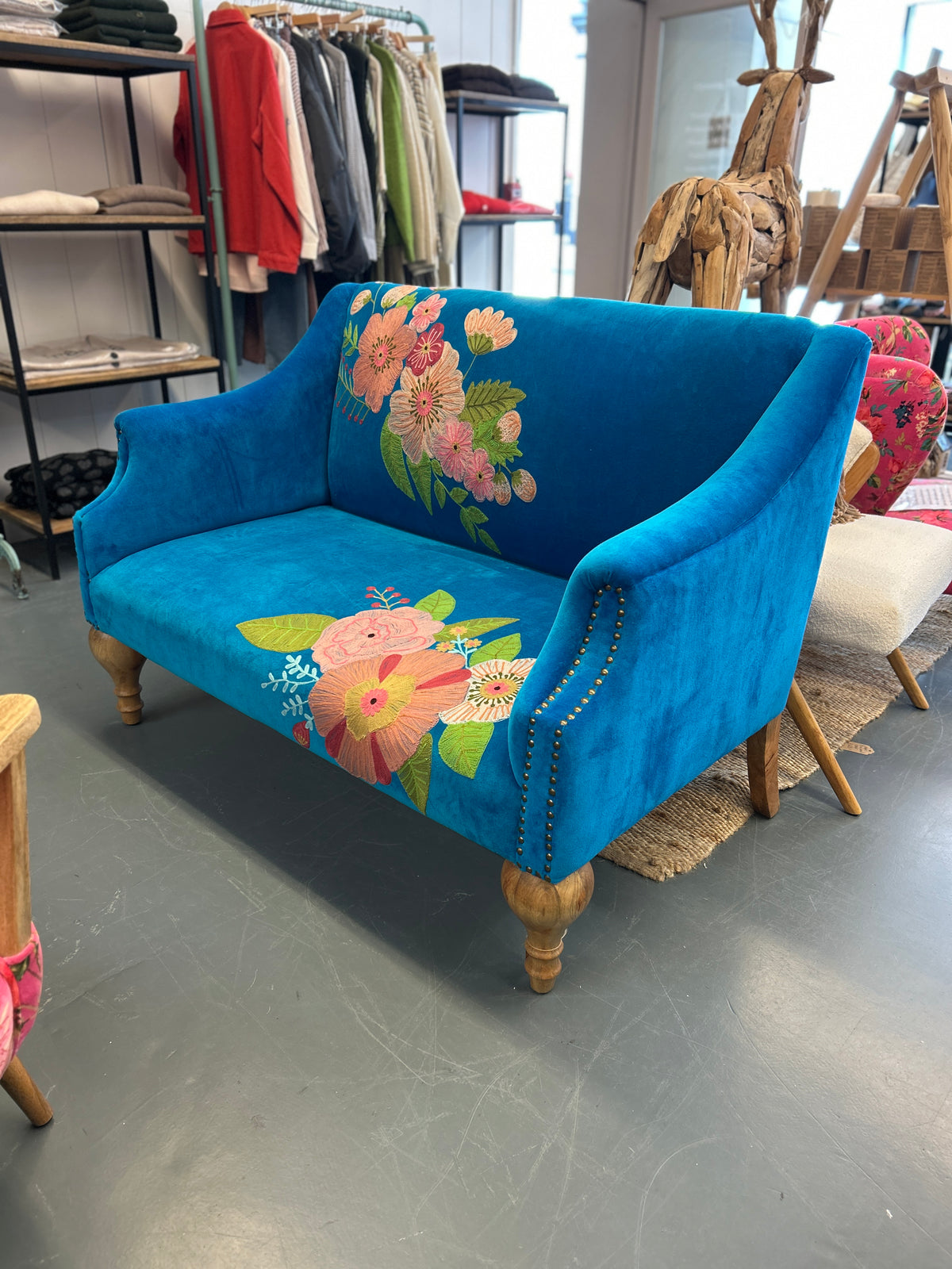 Azure embroidered Sofa