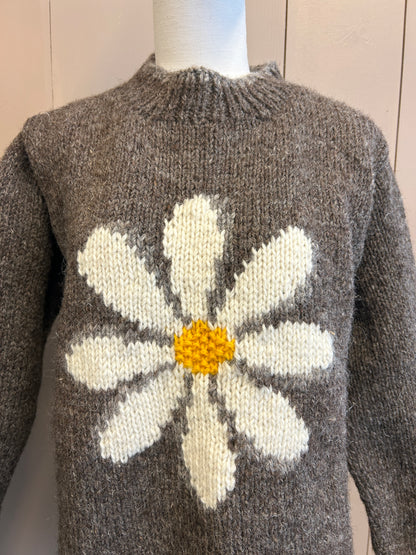 Wool Daisy Sweater Bark