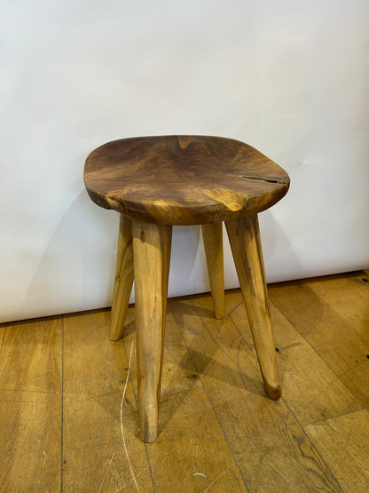 Teak Root curved stool