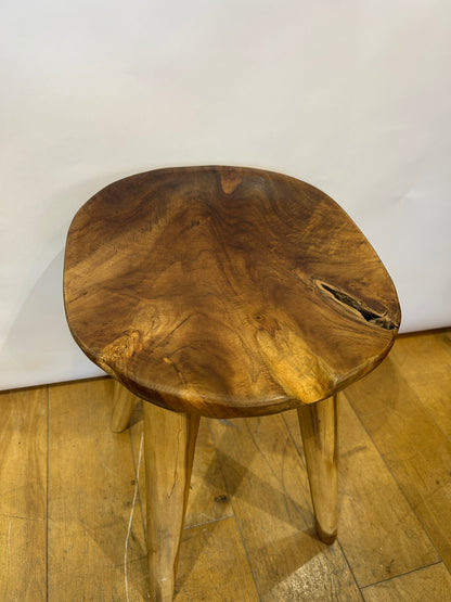Teak Root curved stool