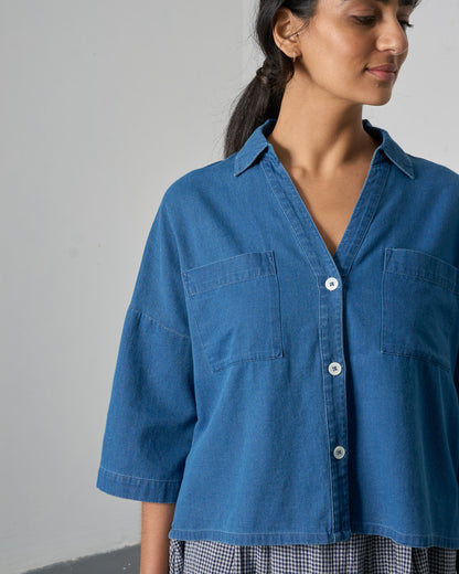 The 'Pure and Simple' - Denim Cotton Blouse