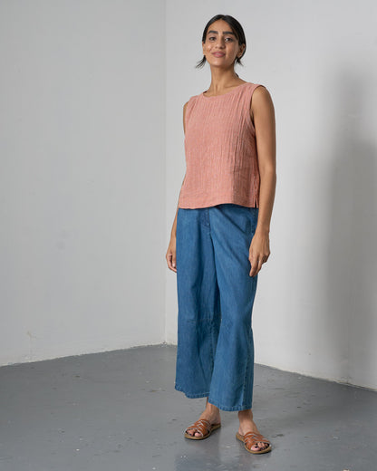 The 'Sunny-Side' - Rust Checked Blouse