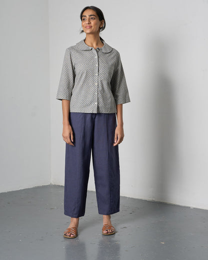 The 'All-Season' - Grey Dot Cotton Blouse