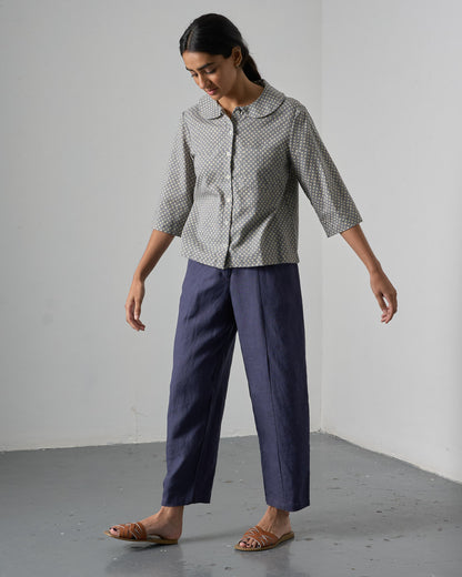 The 'All-Season' - Grey Dot Cotton Blouse