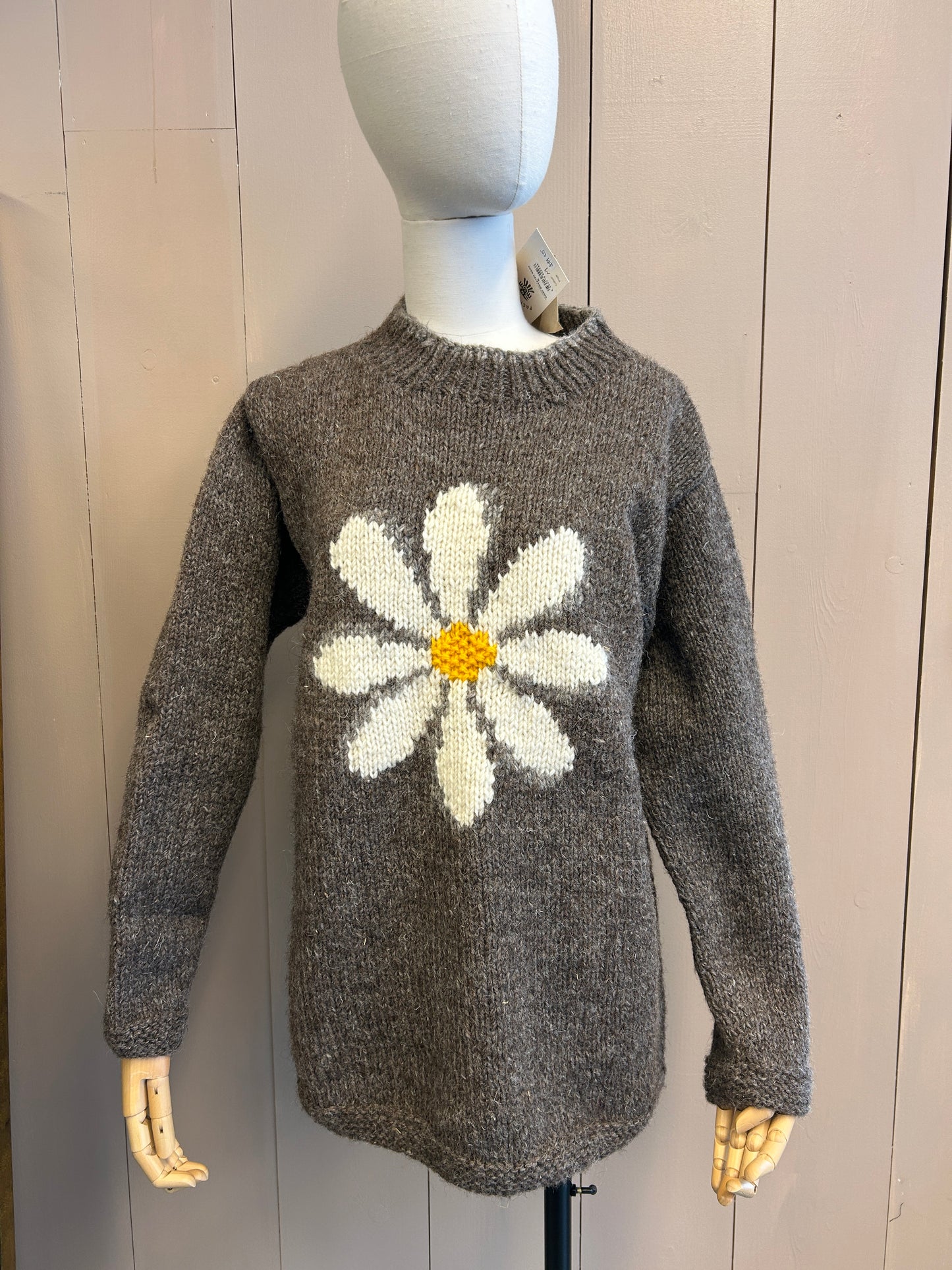 Wool Daisy Sweater Bark