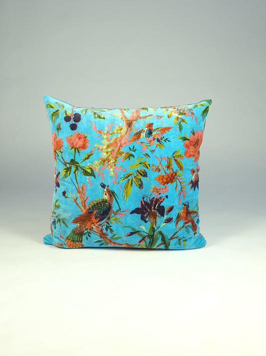 Cotton Velvet Azure Cushion