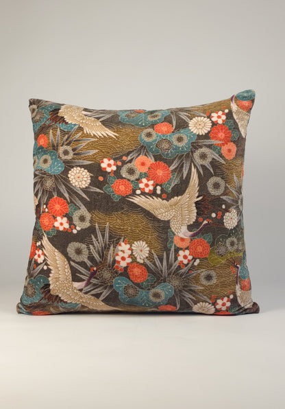Cotton Velvet Crane Cushion