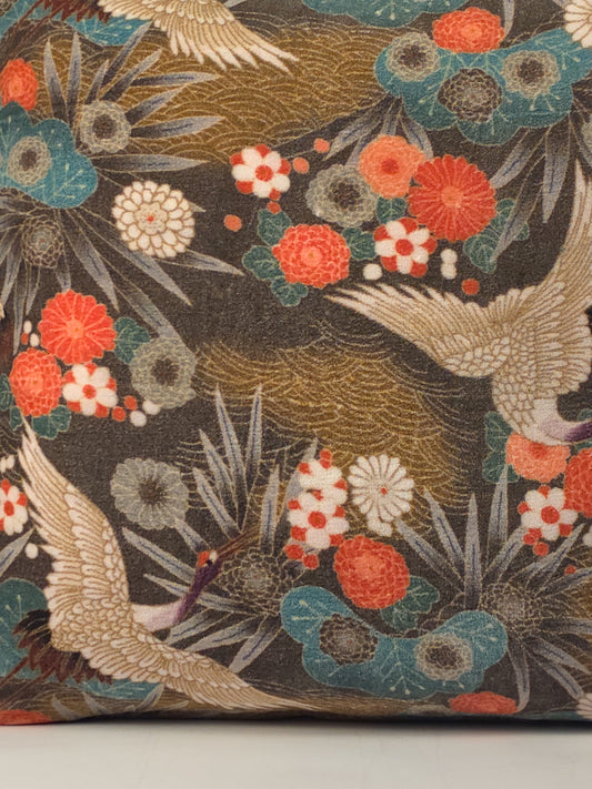 Cotton Velvet Crane Cushion
