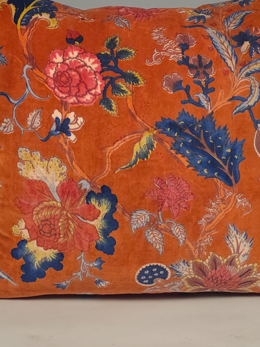 Cotton Velvet Burt Orange Cushion