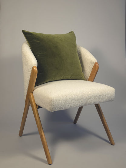 Cotton Velvet Plain  Green Cushion