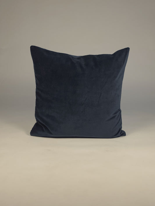 Cotton Velvet Plain Navy Blue Cushion