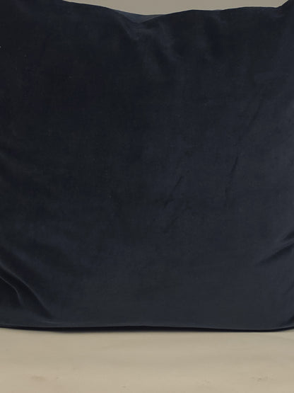 Cotton Velvet Plain Navy Blue Cushion
