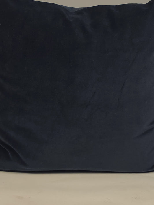 Cotton Velvet Plain Navy Blue Cushion