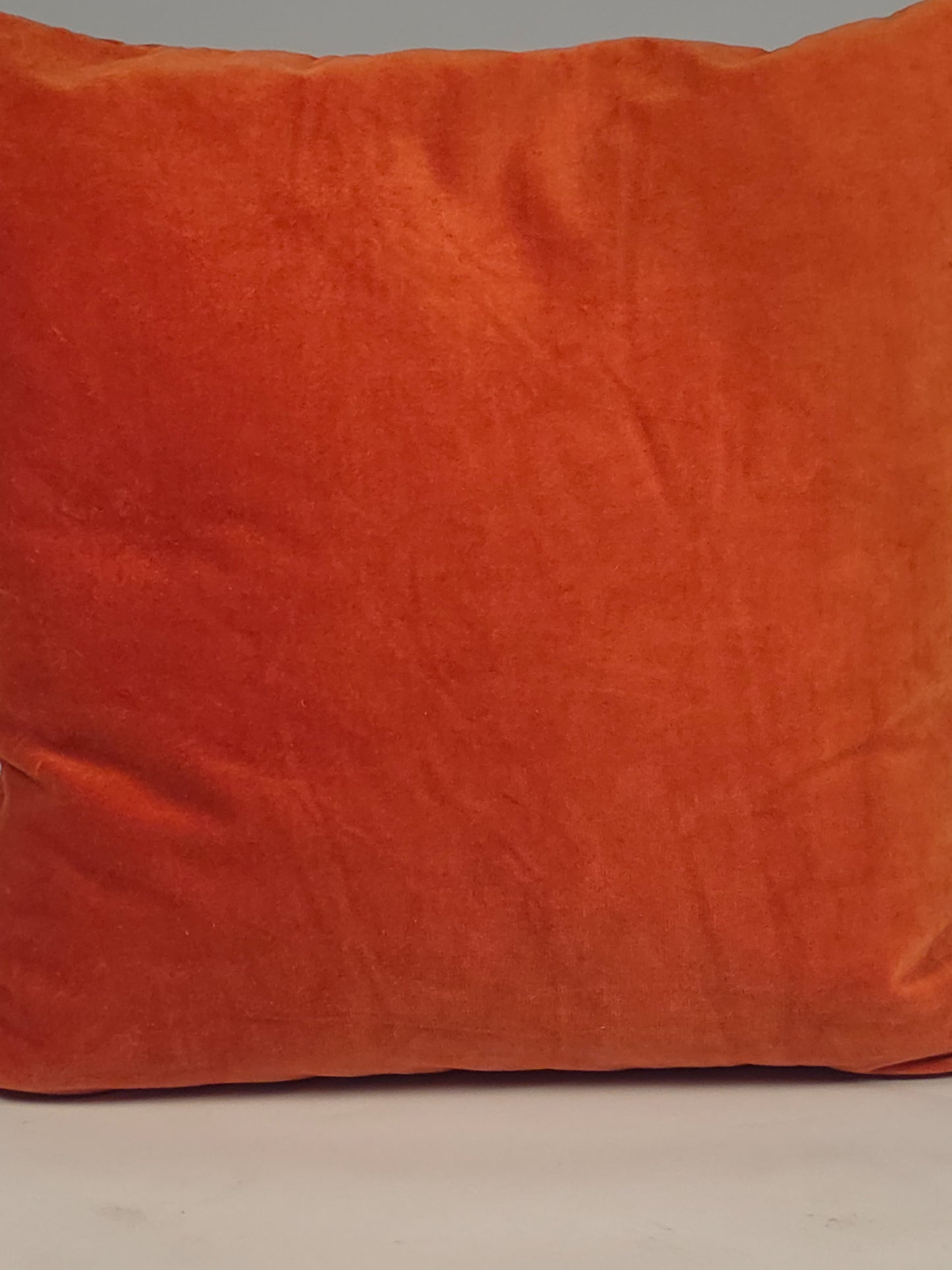 Cotton Velvet Plain Orange Cushion