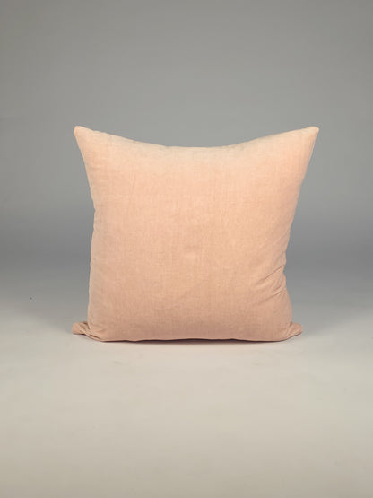 Cotton Velvet Plain Pink Cushion