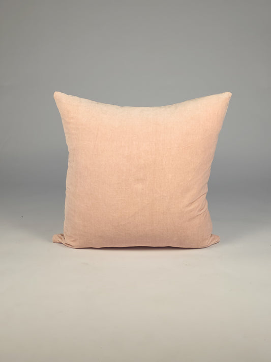 Cotton Velvet Plain Pink Cushion