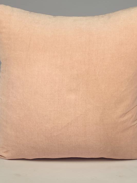 Cotton Velvet Plain Pink Cushion