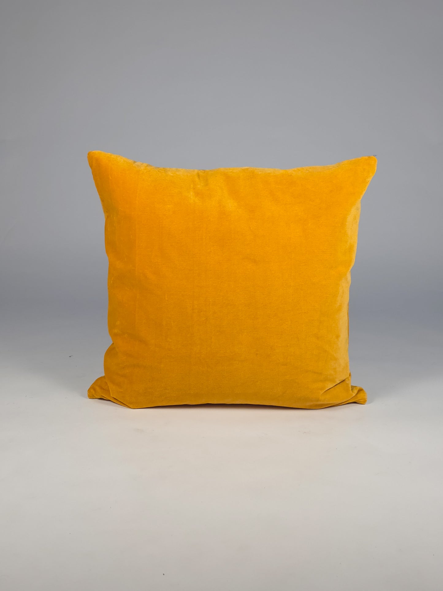 Cotton Velvet Plain Yellow Cushion