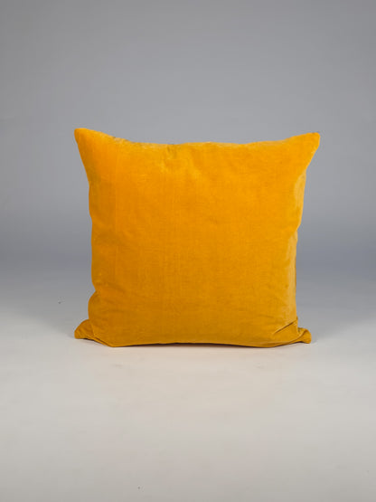 Cotton Velvet Plain Yellow Cushion