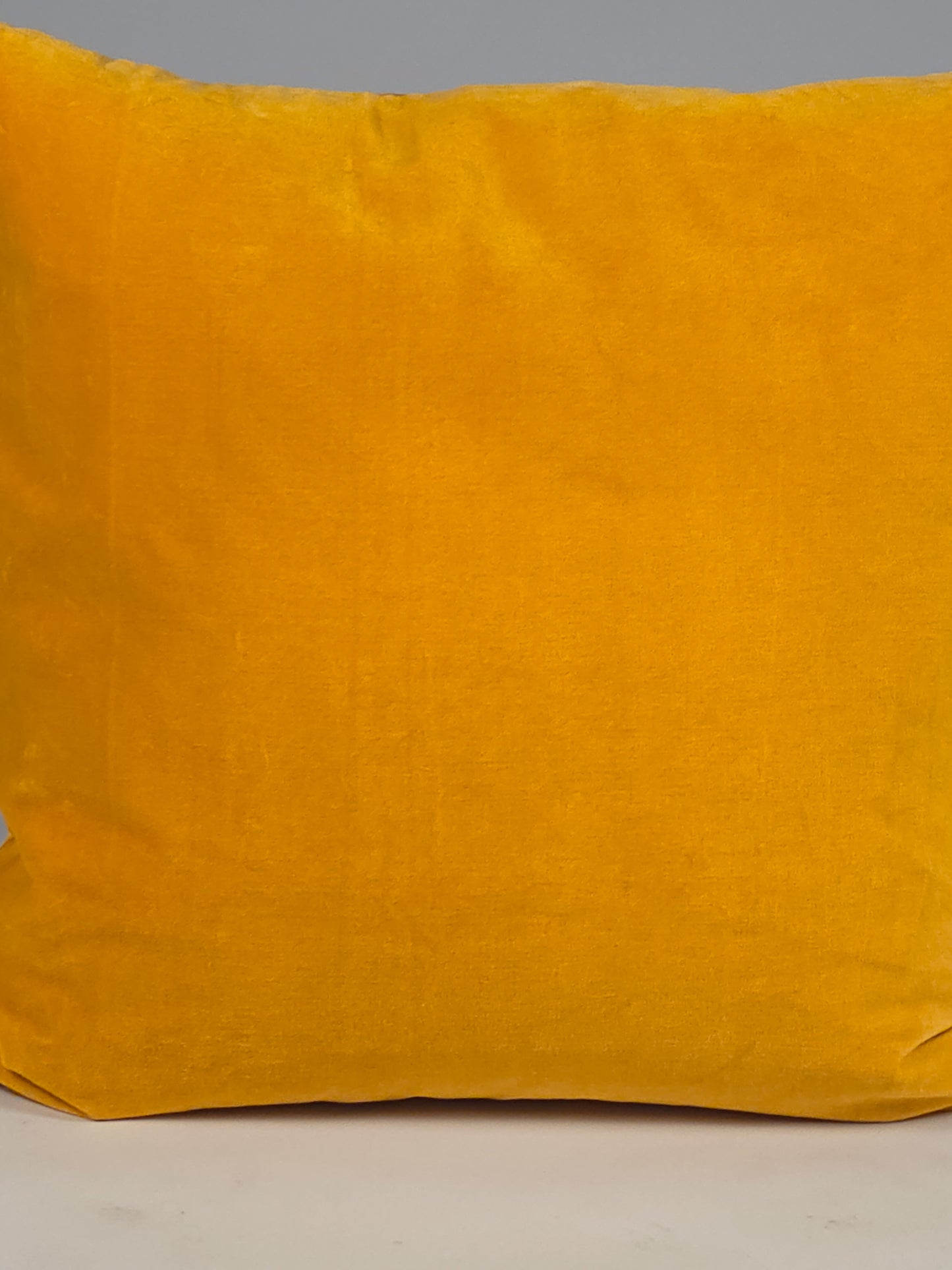Cotton Velvet Plain Yellow Cushion