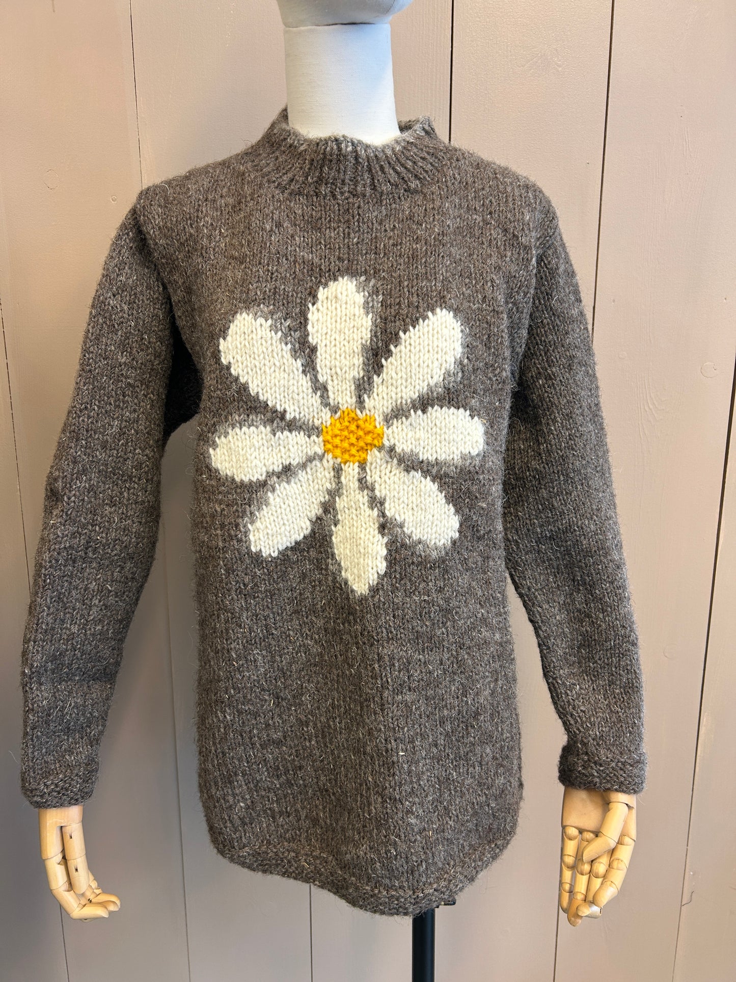 Wool Daisy Sweater Bark