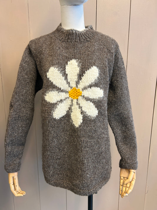 Wool Daisy Sweater Bark