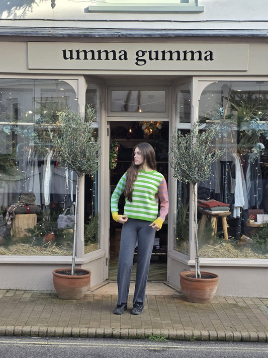 Eribe Strobo Striped Reversible Sweater