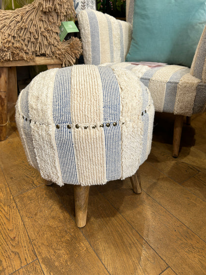 Tufted Cotton Footstool