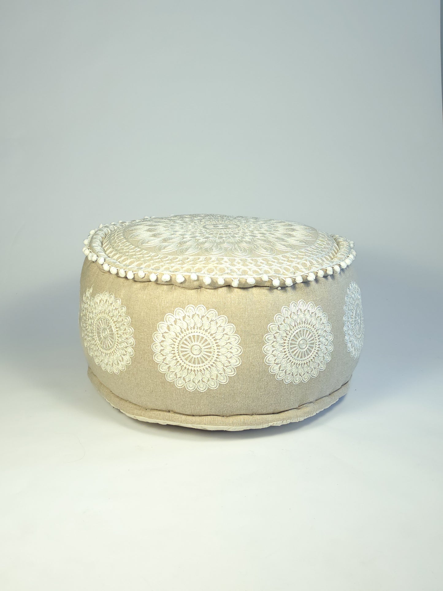 Cream Mandala Floor Cushion