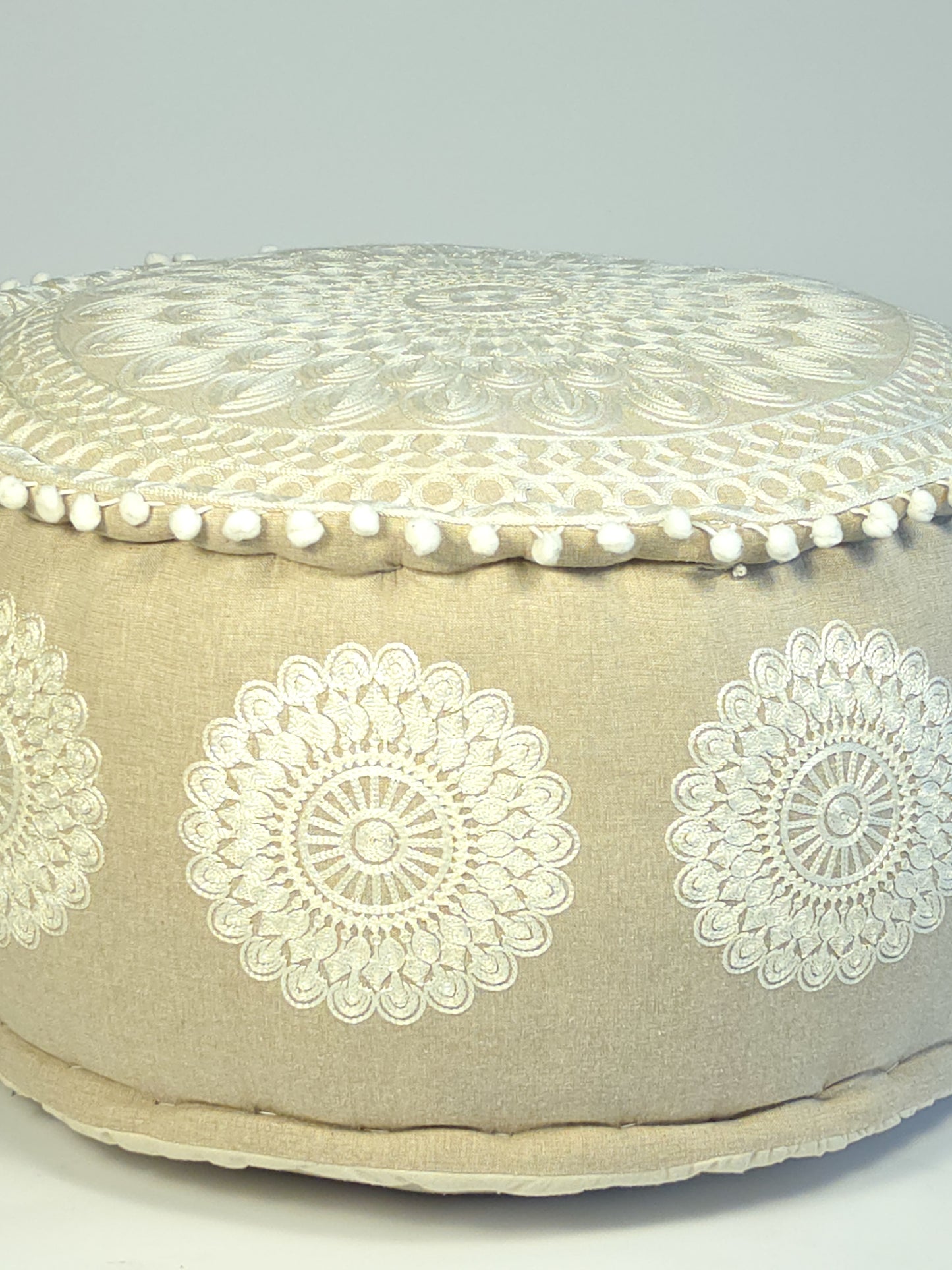 Cream Mandala Floor Cushion