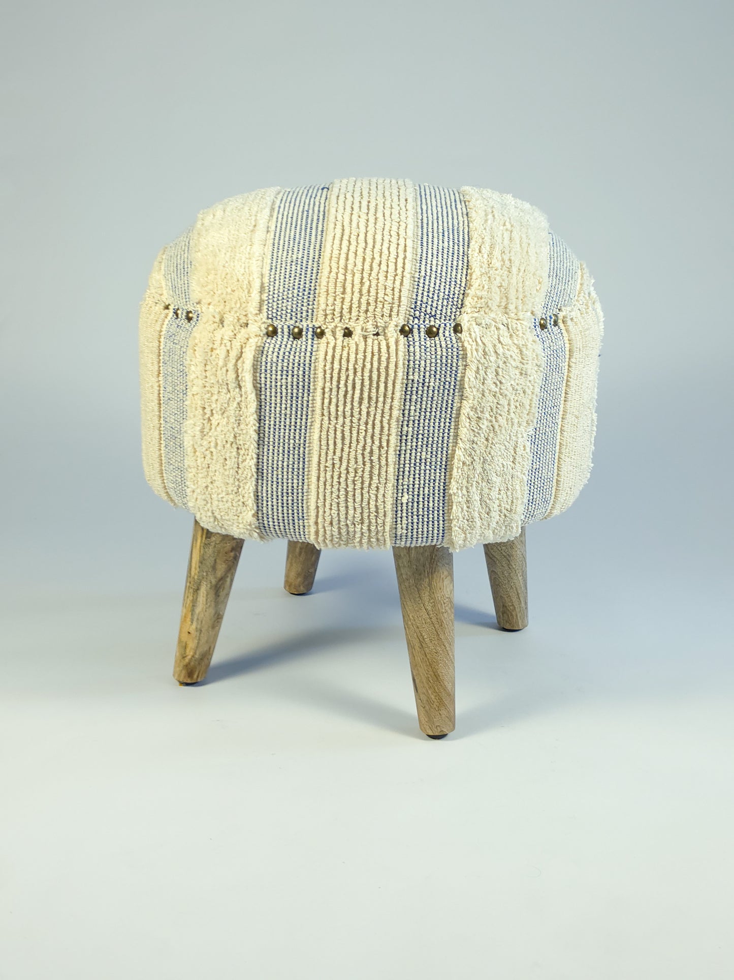 Cotton Upholstered Footstool - Jaipur Print
