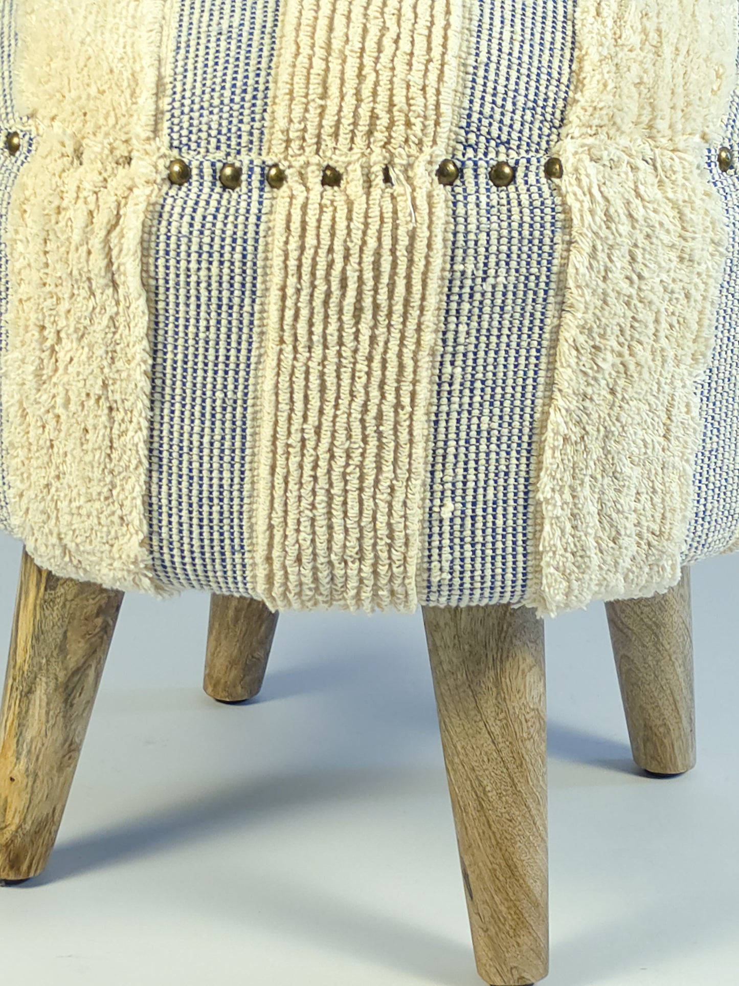 Cotton Upholstered Footstool - Jaipur Print
