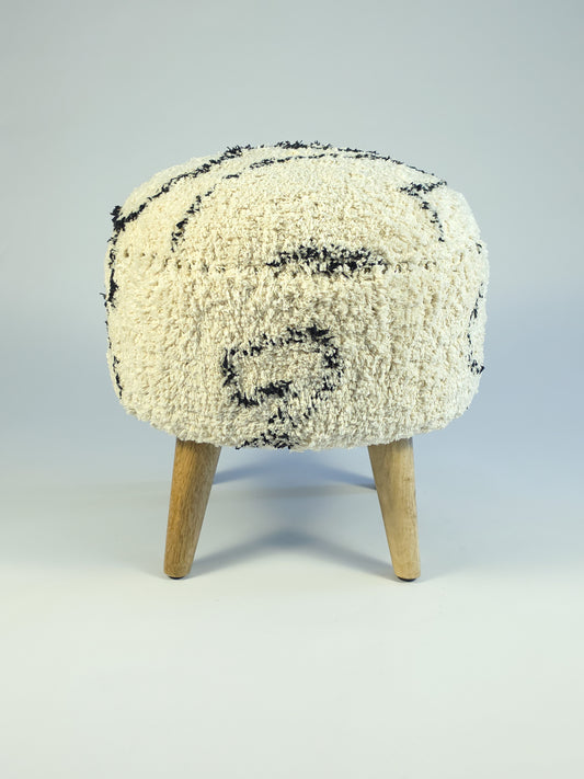 Cotton Upholstered Footstool - Jaipur Print