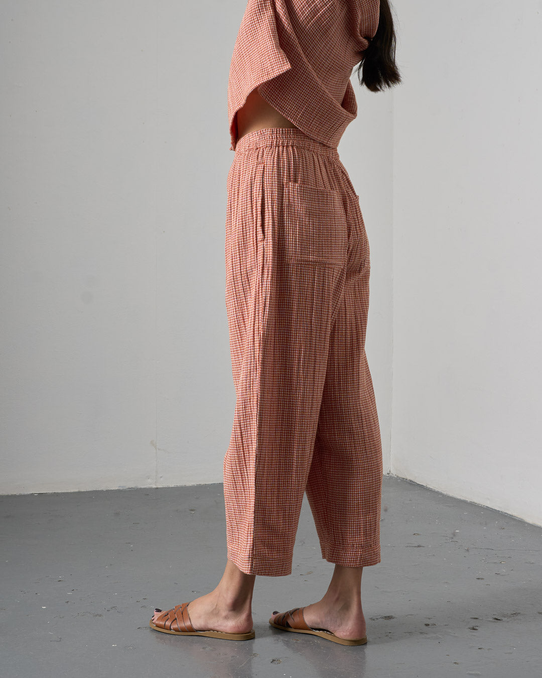 Rust Checked Trousers