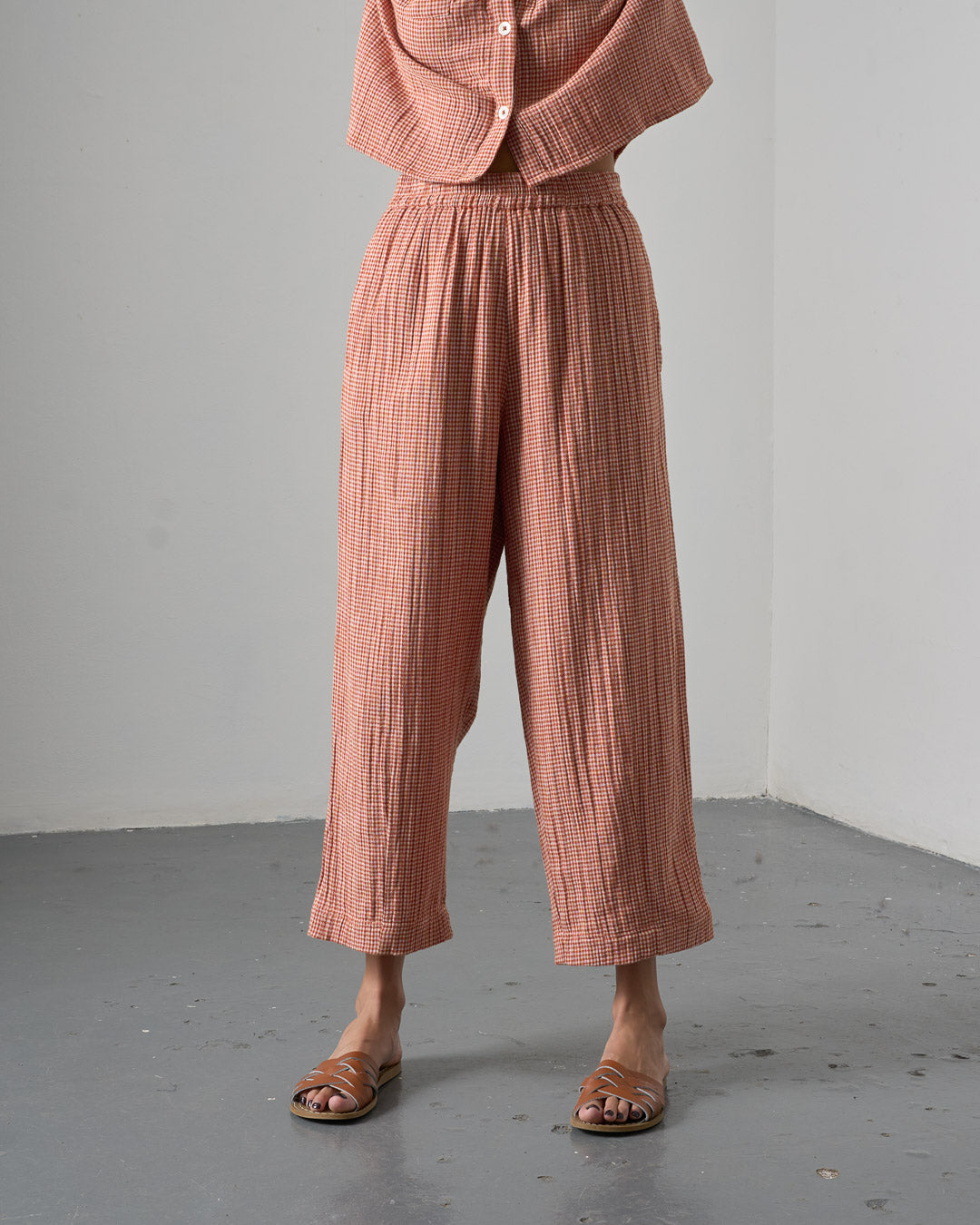 Rust Checked Trousers