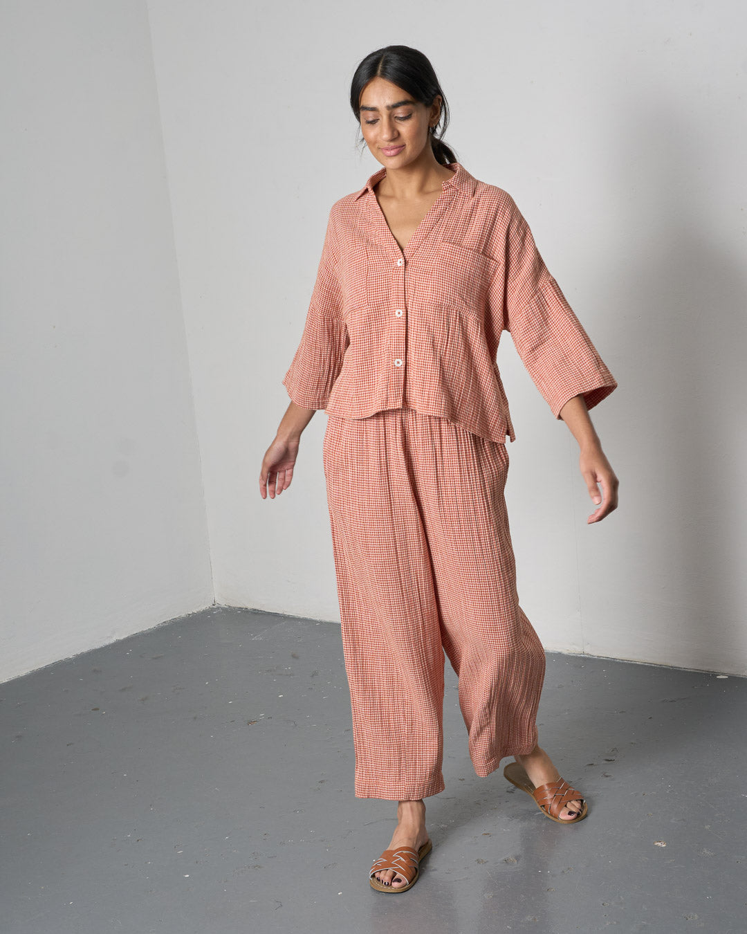 Rust Checked Trousers