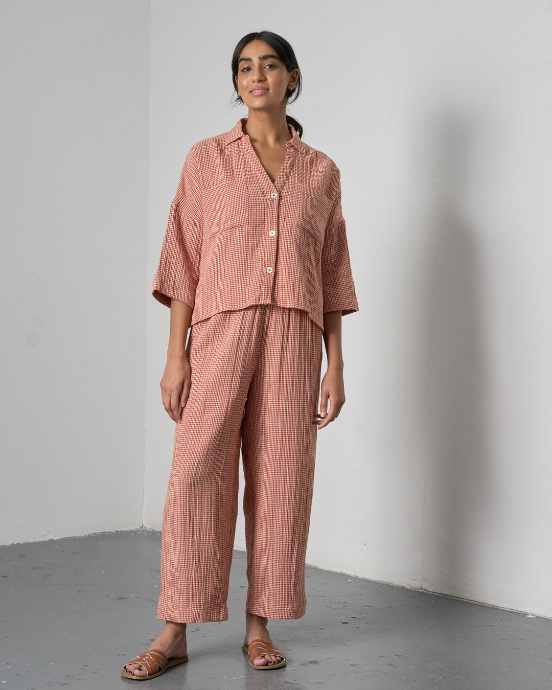 Rust Checked Trousers