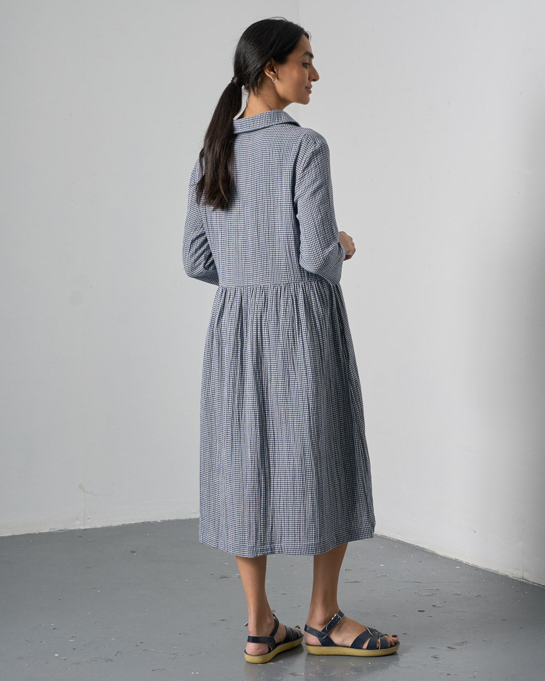 The 'Sea-Breeze' Navy Check Cotton Dress