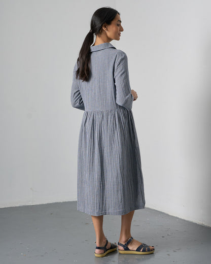 The 'Sea-Breeze' Navy Check Cotton Dress