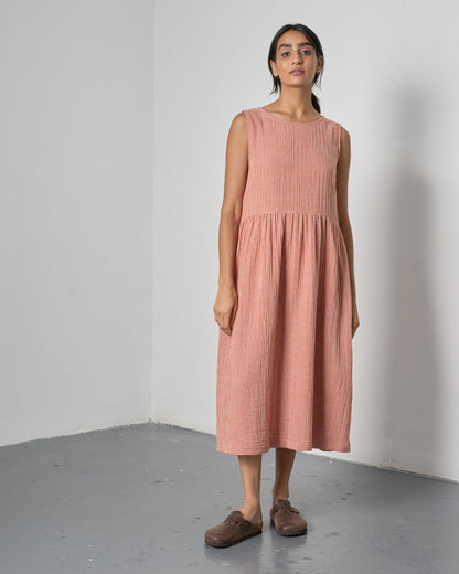 The 'Day to Day' Rust Check Cotton Dress